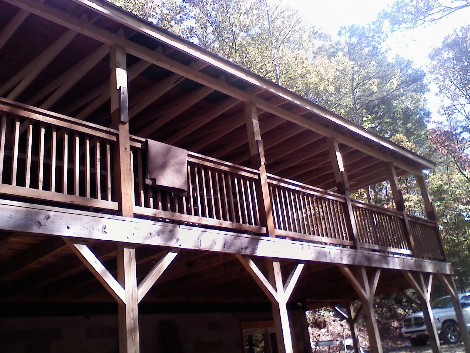 Timber framing under a new elevated porch and deck — Roof Leak Repair in Fair Oaks by Roofing Brothers